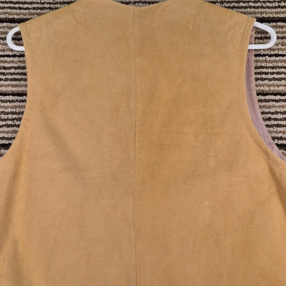 CATTLE KATE Tan Brown Western Leather Suede Mens XXL Full Button‎ Vest VTG